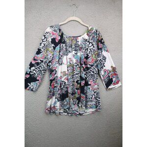 Parsley & Sage 3/4 Sleeve Butterflies Tunic-Size XL-Soft-Whimsigoth